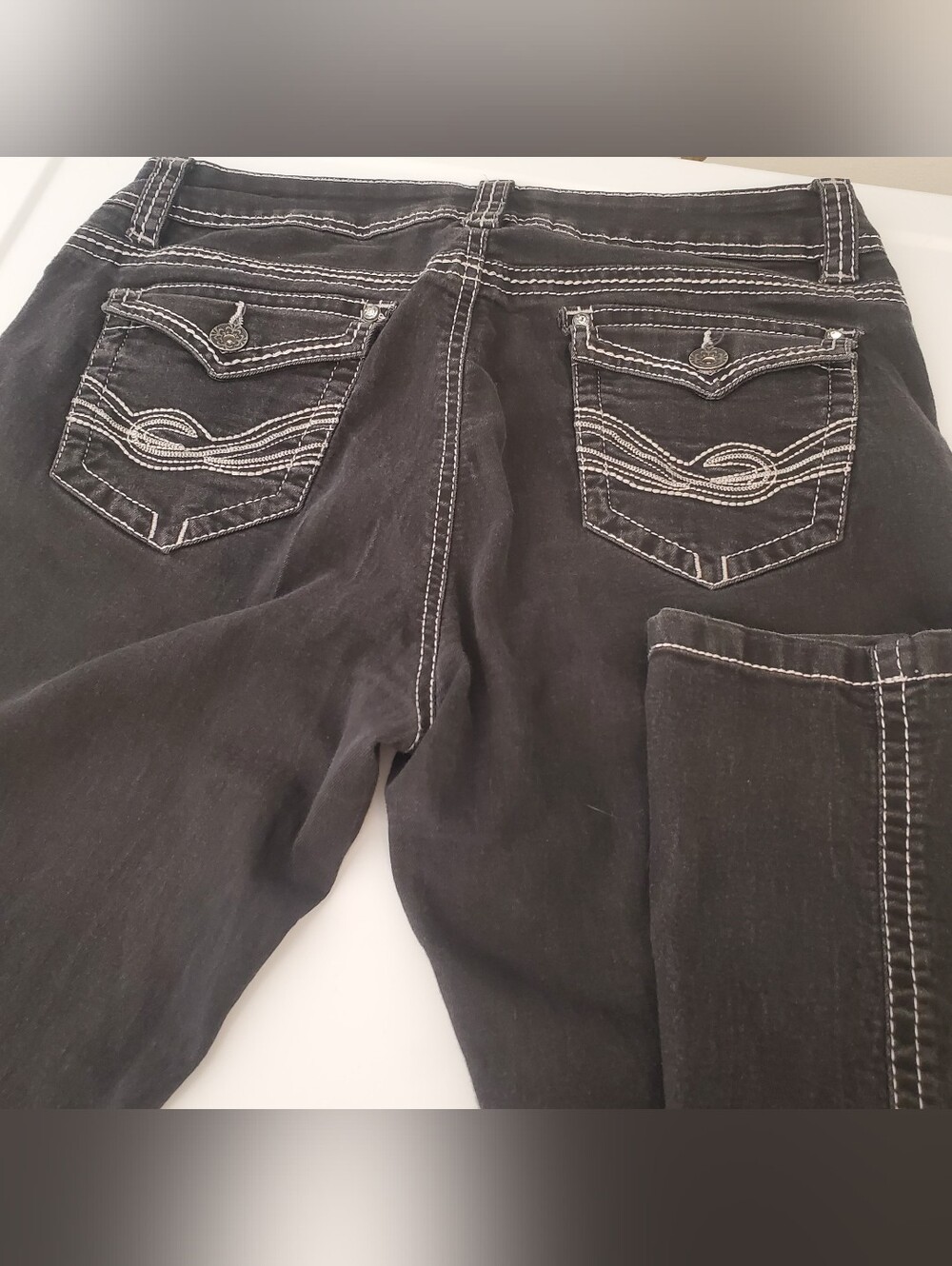 Suko Y2k Black Jeans with Contrast Stitching